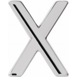 14K White Single Initial X Earring photo