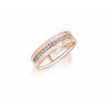 Henri Daussi 6mm Men's Wedding Band MB133 18k Gold Rose 0.31 Ctw. photo 2