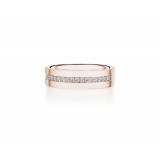 Henri Daussi 6mm Men's Wedding Band MB133 18k Gold Rose 0.31 Ctw. photo