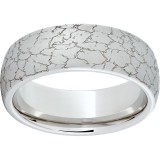 Serinium Domed Band with Tectonic Laser Engraving photo