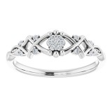 14K White .06 CTW Diamond Vintage-Inspired Ring photo 3