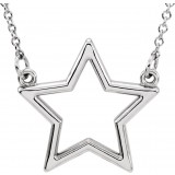 14K White Star 16 Necklace photo
