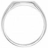 14K White 13x12 mm Rectangle Signet Ring photo 2