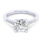 Gabriel & Co. 14k White Gold Contemporary Halo Engagement Ring photo