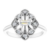 14K White 1/6 CTW Diamond Vintage-Inspired Ring photo 3