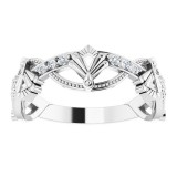 14K White 1/8 CTW Diamond Vintage-Inspired Anniversary Band photo 3