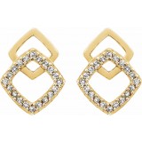 14K Yellow 1/10 CTW Diamond Geometric Earrings photo 2
