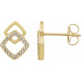 14K Yellow 1/10 CTW Diamond Geometric Earrings photo
