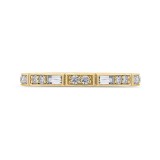 Shah Luxury 14K Yellow Gold Round and Baguette Diamond Wedding Band photo