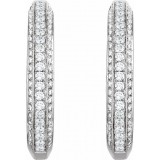 14K White 3/4 CTW Diamond Hoop Earrings photo 2