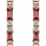 14K Rose Pink Tourmaline & 1/2 CTW Diamond Earrings photo 2
