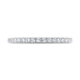 Shah Luxury 14K White Gold Diamond Wedding Band with Milgrain photo