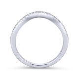 Gabriel & Co. 14k White Gold Contemporary Curved Wedding Band photo 2