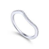 Gabriel & Co. 14k White Gold Contemporary Curved Wedding Band photo 3