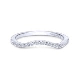 Gabriel & Co. 14k White Gold Contemporary Curved Wedding Band photo