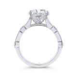 Shah Luxury Round Cut Diamond Engagement Ring In 14K White Gold (Semi-Mount) photo 4