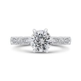 Shah Luxury Round Cut Diamond Engagement Ring In 14K White Gold (Semi-Mount) photo