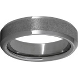 Rugged Tungsten  6mm Beveled Edge Band with Stone Finish photo