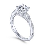 Gabriel & Co. 14k White Gold Victorian Straight Engagement Ring photo 3