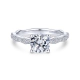 Gabriel & Co. 14k White Gold Victorian Straight Engagement Ring photo