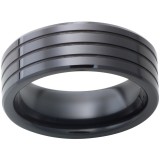 Black Diamond Ceramic Beveled Edge Band with Three .5mm Grooves photo