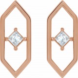 14K Rose 1/3 CTW Diamond Geometric Earrings photo 2