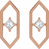 14K Rose 1/3 CTW Diamond Geometric Earrings photo 2