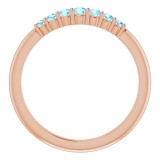 14K Rose Aquamarine Stackable Ring photo 2