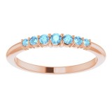 14K Rose Aquamarine Stackable Ring photo 3