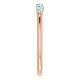 14K Rose Aquamarine Stackable Ring photo 4