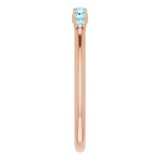 14K Rose Aquamarine Stackable Ring photo 4