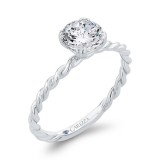 Shah Luxury 14K White Gold Solitaire Engagement Ring (Semi-Mount) photo 2