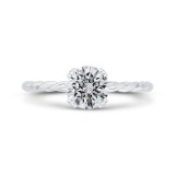 Shah Luxury 14K White Gold Solitaire Engagement Ring (Semi-Mount) photo