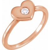 14K Rose .03 CTW Diamond Heart Ring photo