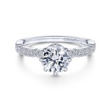 Gabriel & Co. 14k White Gold Victorian Straight Engagement Ring photo