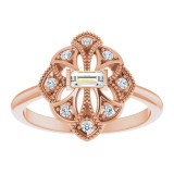 14K Rose 1/6 CTW Diamond Vintage-Inspired Ring photo 3