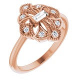 14K Rose 1/6 CTW Diamond Vintage-Inspired Ring photo