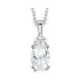 Gems One 10Kt White Gold Diamond (1/50Ctw) & White Topaz (1/2 Ctw) Pendant photo