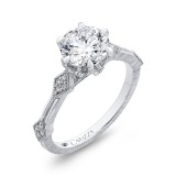 Shah Luxury 14K White Gold Round Cut Diamond Engagement Ring (Semi-Mount) photo 2