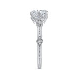 Shah Luxury 14K White Gold Round Cut Diamond Engagement Ring (Semi-Mount) photo 3