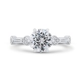 Shah Luxury 14K White Gold Round Cut Diamond Engagement Ring (Semi-Mount) photo