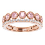 14K Rose Morganite & 1/5 CTW Diamond Ring photo 3