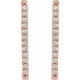 14K Rose 1/3 CTW Diamond French-Set Bar Earrings photo 2