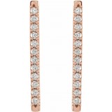 14K Rose 1/3 CTW Diamond French-Set Bar Earrings photo 2