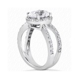 14k White Gold Diamond Semi-Mount Halo Engagement Ring photo 2