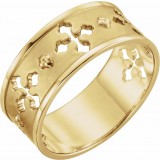 14K Yellow Pierced Cross Ring photo