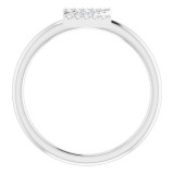 14K White .06 CTW Diamond Initial Z Ring photo 2