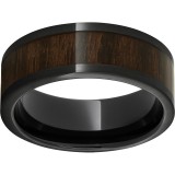 Black Diamond Ceramic Pipe Cut Band with Bocote Wood Inlay photo