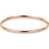 14K Rose 4 mm Hinged Bangle Bracelet photo