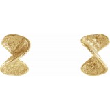 14K Yellow Twisted Stud Earrings with Backs photo 2